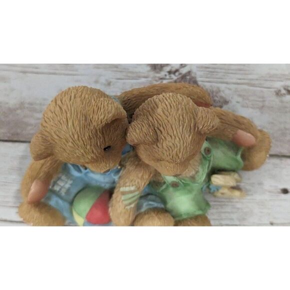 Vintage Cherished Teddies Travis And Tucker 1995 We’re In This Together 127973 - Picture 6 of 7